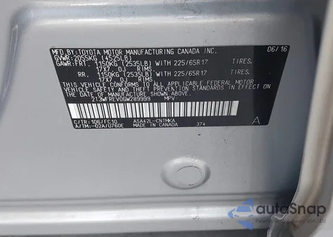 2016 Toyota Rav4 Xle z USA, uszkodzony, nr VIN 2T3WFREV0GW289999